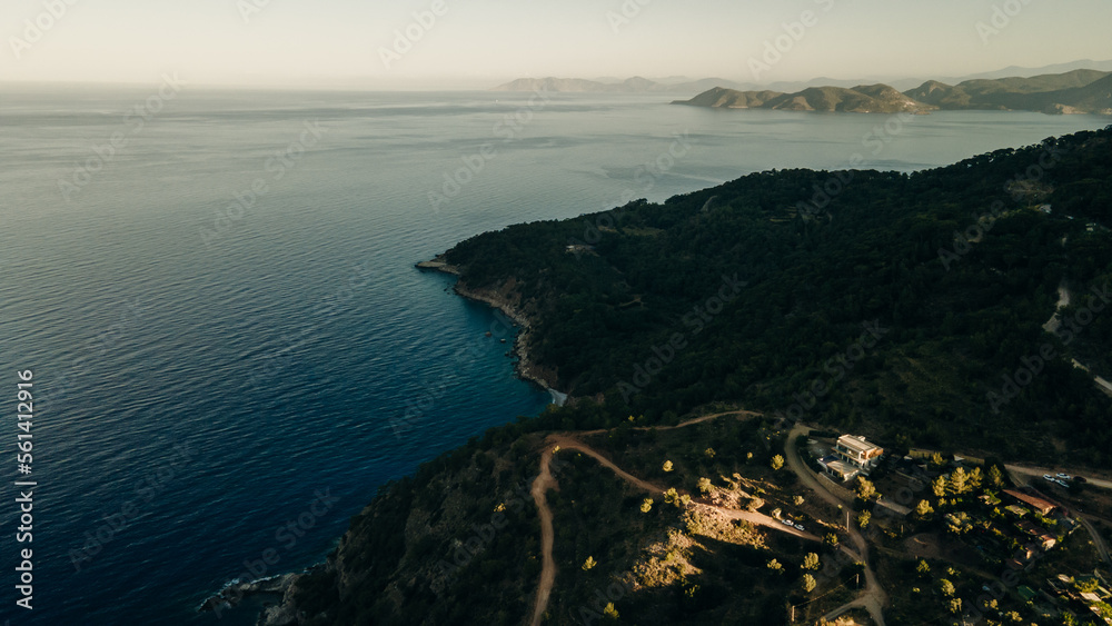 Kabak Bay Drone Photo, Aegean Sea Fethiye, Mugla Turkey