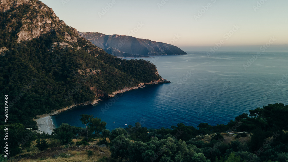 Kabak Bay Drone Photo, Aegean Sea Fethiye, Mugla Turkey