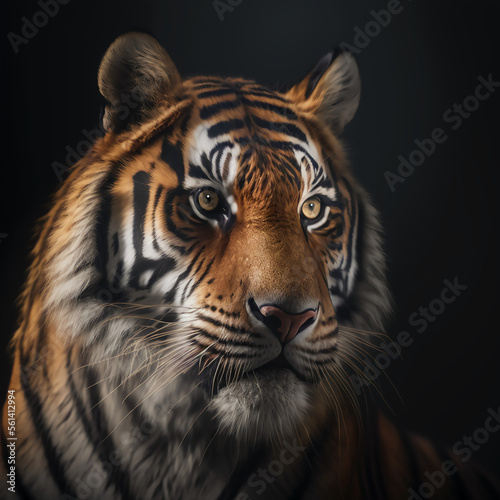 Realistic Illustration of an Asian Tiger.  portrait of a tiger