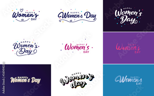 International Women s Day vector hand-written typography background