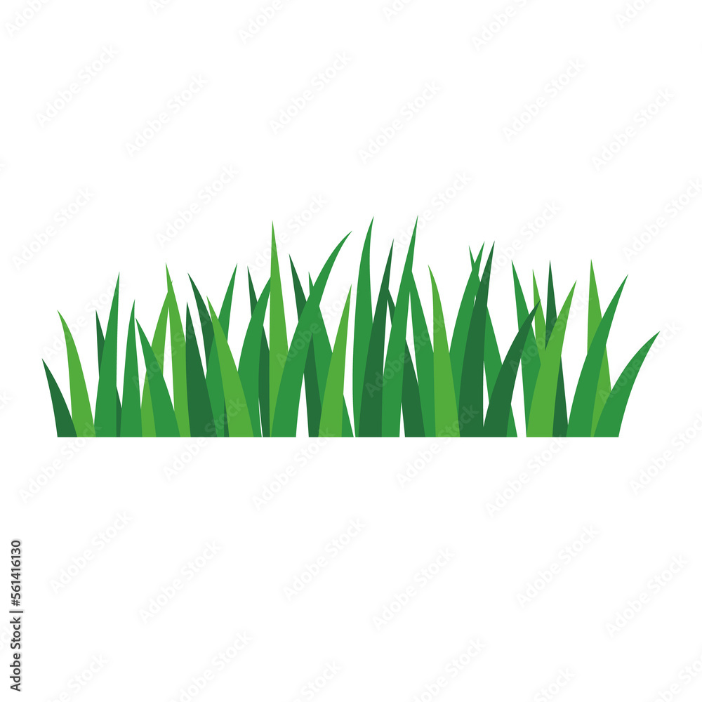 Fototapeta premium natural green grass bushes decorate environmental ecology cartoon scene