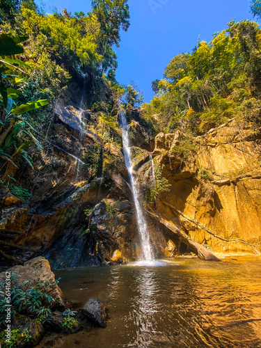 Mork Fa or Mok Fa Waterfall in Mae Taeng District, Chiang Mai, Thailand photo