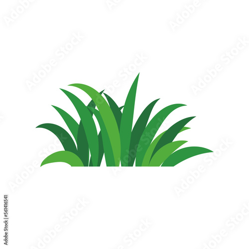 natural green grass bushes decorate environmental ecology cartoon scene