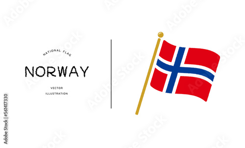 ノルウェーの国旗アイコン ベクターイラスト
