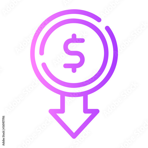 reduce cost gradient icon