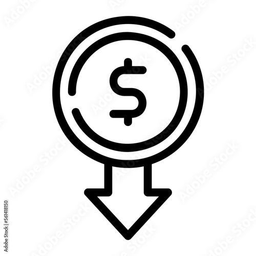 reduce cost line icon