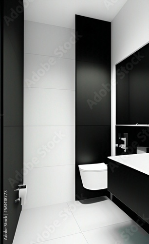 Black and white luxury bathroom  relax and clean bathroom renovation design