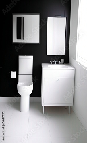 Black and white luxury bathroom, relax and clean bathroom renovation design