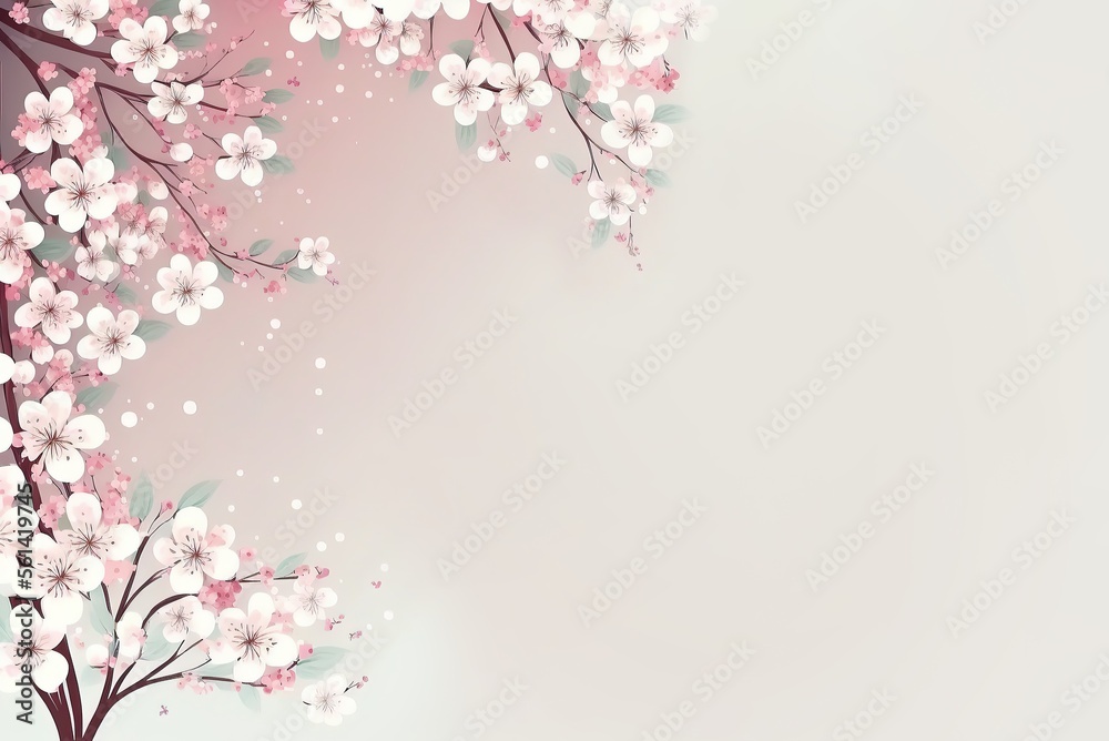 Elegant White Space with a touch of Pink Cherry Blossom - Perfect for Text or Copywriting Placeholder Elegant White Space with a touch of Pink Cherry Blossom - Perfect for Text or Copywriting Placeholder