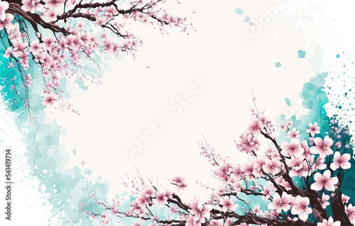 Elegant White Space with a touch of Pink Cherry Blossom - Perfect for Text or Copywriting Placeholder © Arisctur
