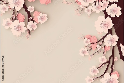 Elegant White Space with a touch of Pink Cherry Blossom - Perfect for Text or Copywriting Placeholder © Arisctur