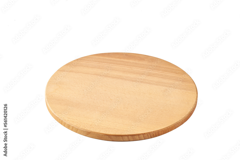 Empty round wooden pizza board isolated on white background. Empty round wooden pizza board isolated on white background.