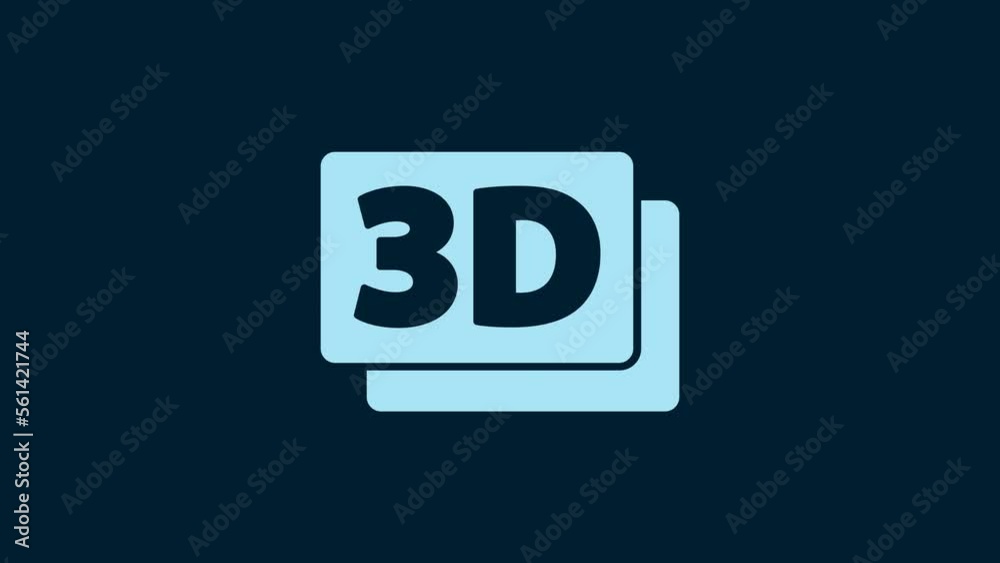 White 3D word icon isolated on blue background. 4K Video motion graphic animation White 3D word icon isolated on blue background. 4K Video motion graphic animation