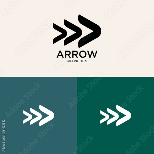 Logo Arrow. geometric arrow shape Can be used for Business and Technology Logo. Flat Vector Logo Design Template Elements.