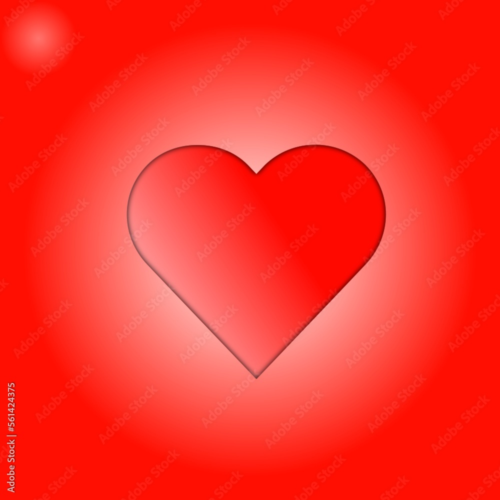 illustration of a heart image with a red background