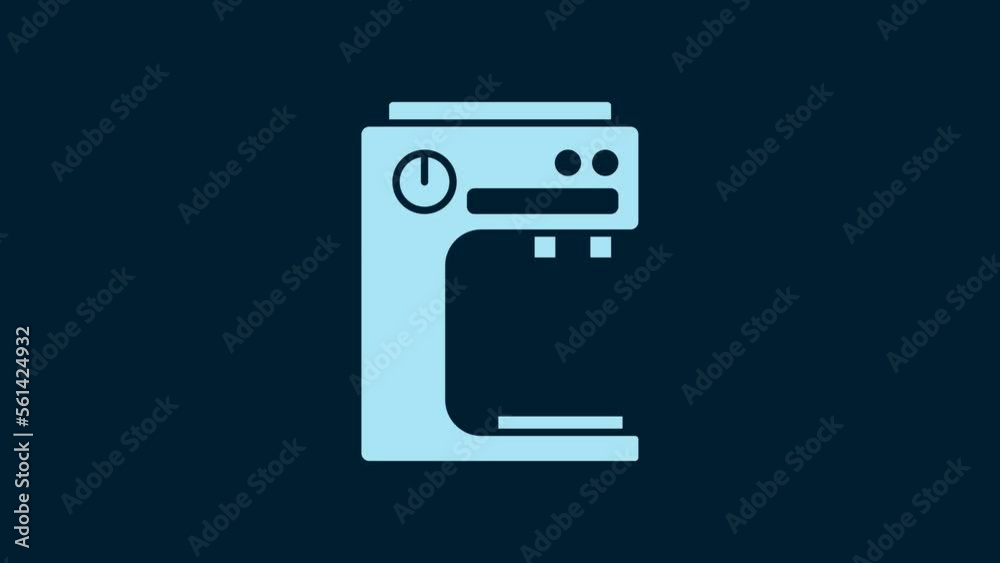 White Coffee machine icon isolated on blue background. 4K Video motion graphic animation White Coffee machine icon isolated on blue background. 4K Video motion graphic animation