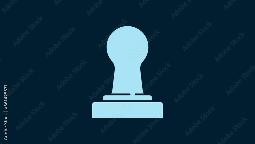 White Coffee tamper icon isolated on blue background. 4K Video motion graphic animation White Coffee tamper icon isolated on blue background. 4K Video motion graphic animation