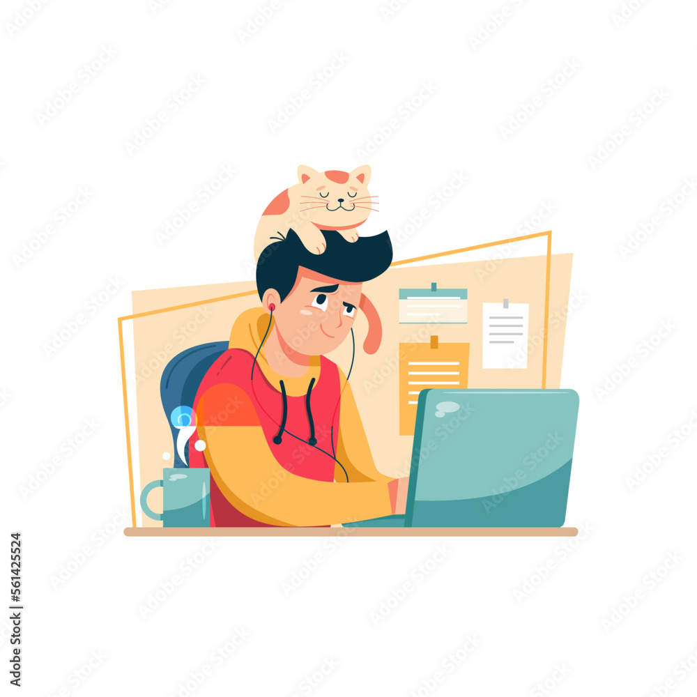 Freelancer Cartoon Illustration Freelancer Cartoon Illustration