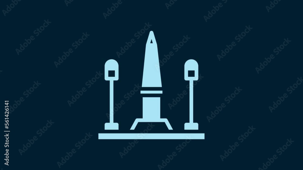 White Place De La Concorde in Paris, France icon isolated on blue background. 4K Video motion graphic animation White Place De La Concorde in Paris, France icon isolated on blue background. 4K Video motion graphic animation