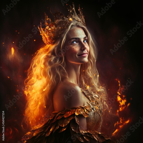 crowned fire fairy princess (generative AI)