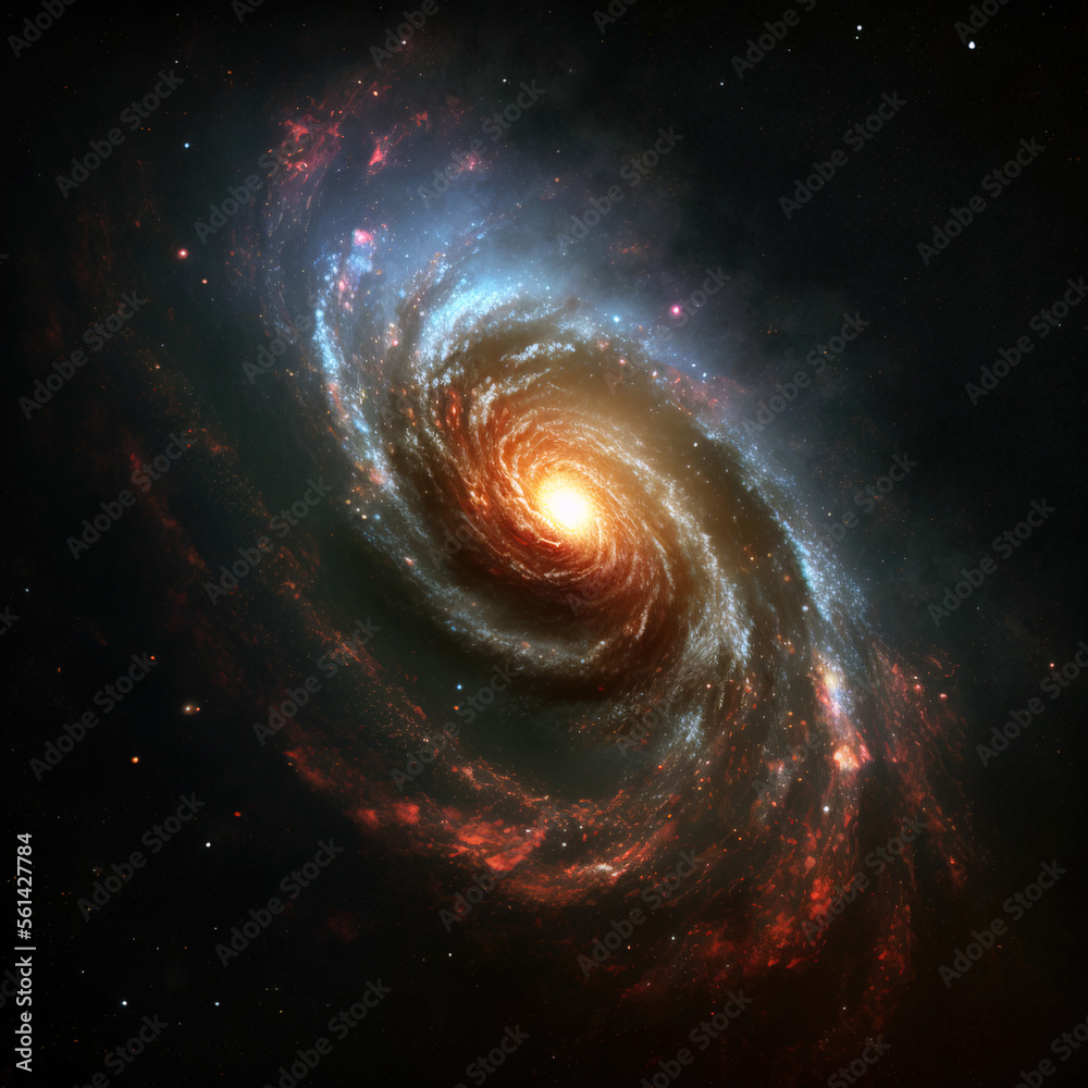 Spiraling Galaxy in Space, Generative AI
