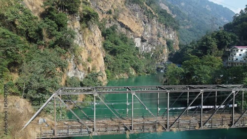 Dikchu Bridge,  Teesta River, Dikchu, Gangtok-Chungthang Road Sikkim  India. photo