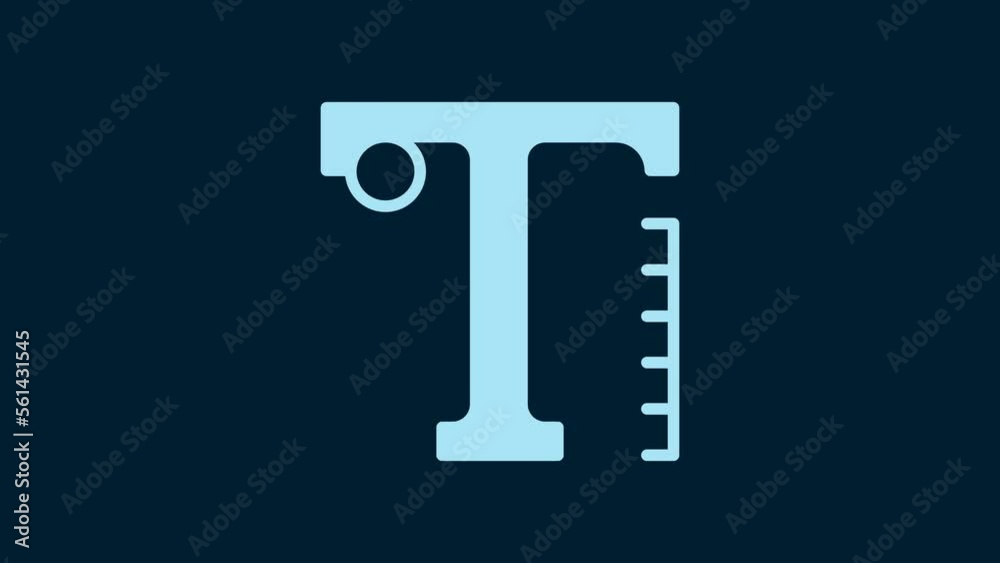 White Text icon isolated on blue background. 4K Video motion graphic animation