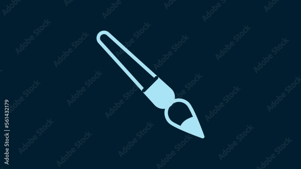 White Paint brush icon isolated on blue background. 4K Video motion graphic animation White Paint brush icon isolated on blue background. 4K Video motion graphic animation