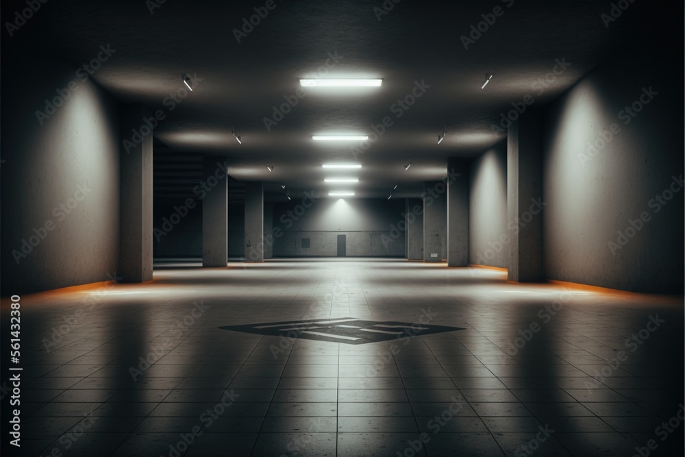 empty room with a spotlight