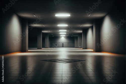 empty room with a spotlight