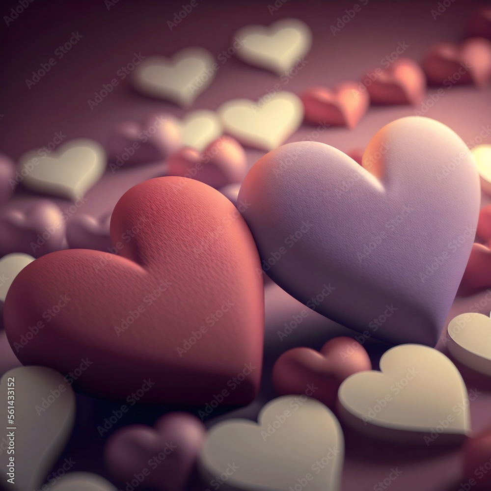 Valentine day hearts on solid background Valentine day hearts on solid background