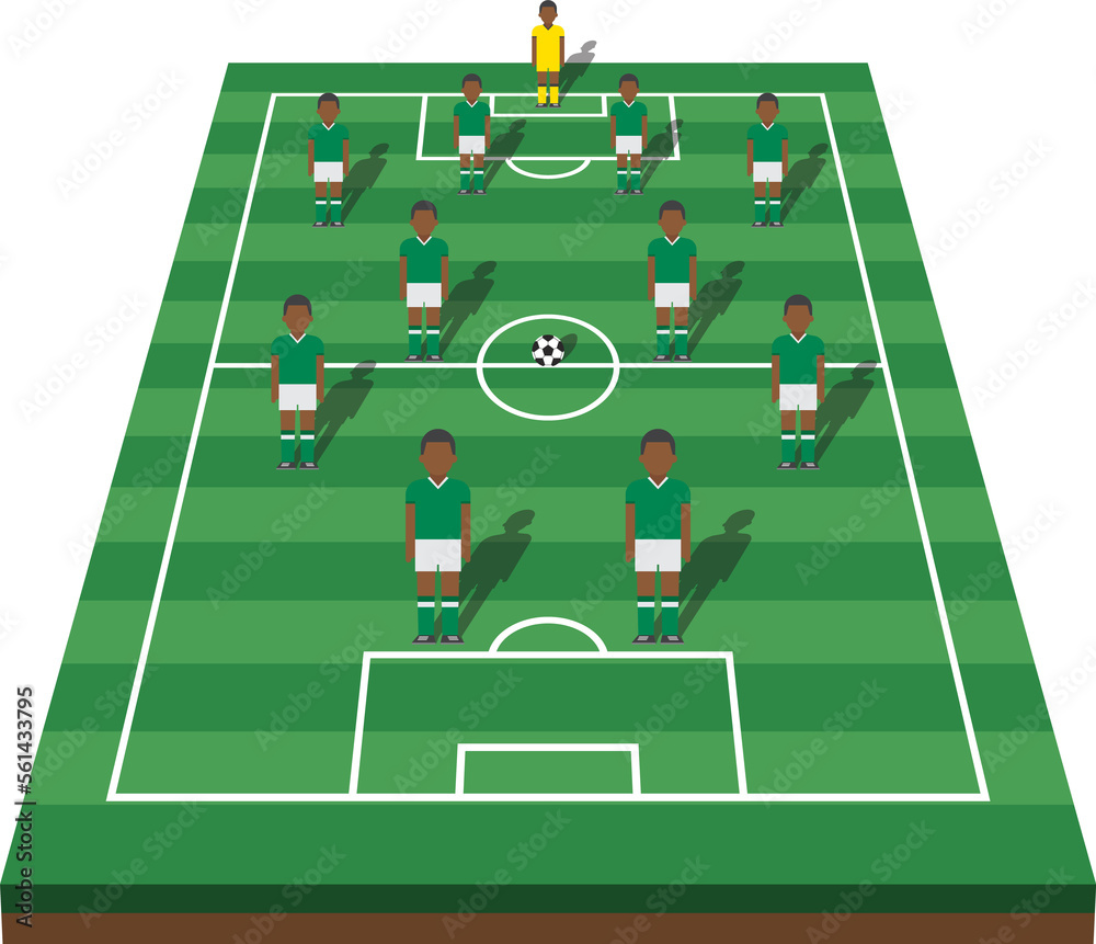 Fototapeta premium Soccer cup formation and tactic and football field