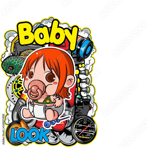 thailook vector design with cool cute baby character, VERY SUITABLE FOR STICKERS, T-SHIRTS, OTHER PRINTS