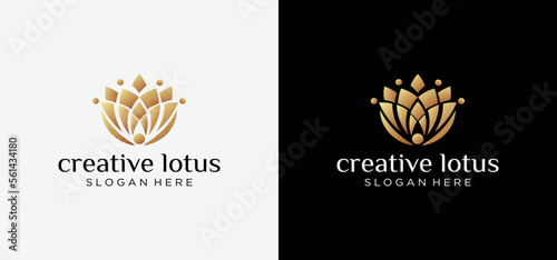 luxury lotus flower logo template Elegant Lotus Spa Logo Design Vector.