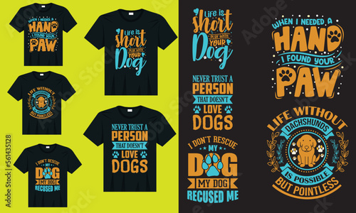 Obraz na płótnie Typography t-shirt design bundle, dog quotes t-shirt, or vector design for pet l
