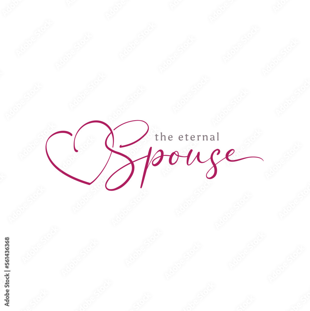 Heart Love with Spuse Lettering Typography for Wedding Anniversary Quotes logo design