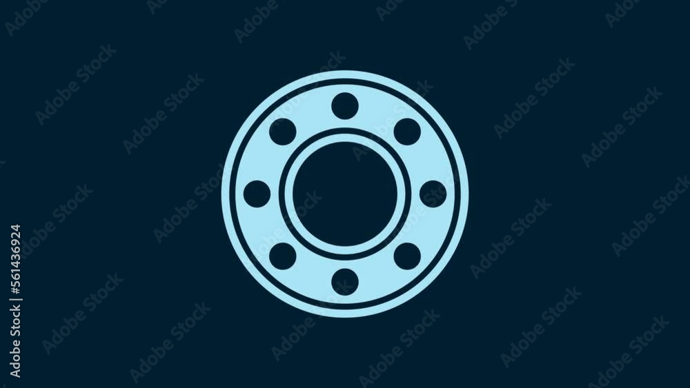 White Bicycle ball bearing icon isolated on blue background. 4K Video motion graphic animation White Bicycle ball bearing icon isolated on blue background. 4K Video motion graphic animation