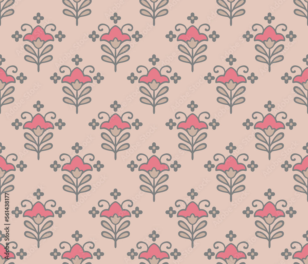 Japanese Pretty Flower Motif Vector Seamless Pattern Japanese Pretty Flower Motif Vector Seamless Pattern