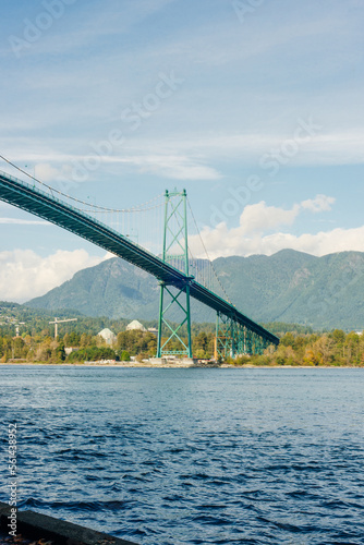 Fototapeta Naklejka Na Ścianę i Meble -  VANCOUVER - MAY 2019 Vancouver Canada. Lions Gate Suspension Bridge in Vancouver BC