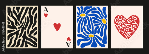 90s groovy posters. Cartoon psychedelic style. Bright hippie characters and retro elements. Trip landscapes with mountains, sun rays, flowers, trip wave. Vector collection