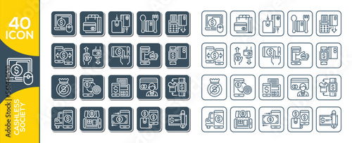 CASHLESS SOCIETY ICON SET DESIGN