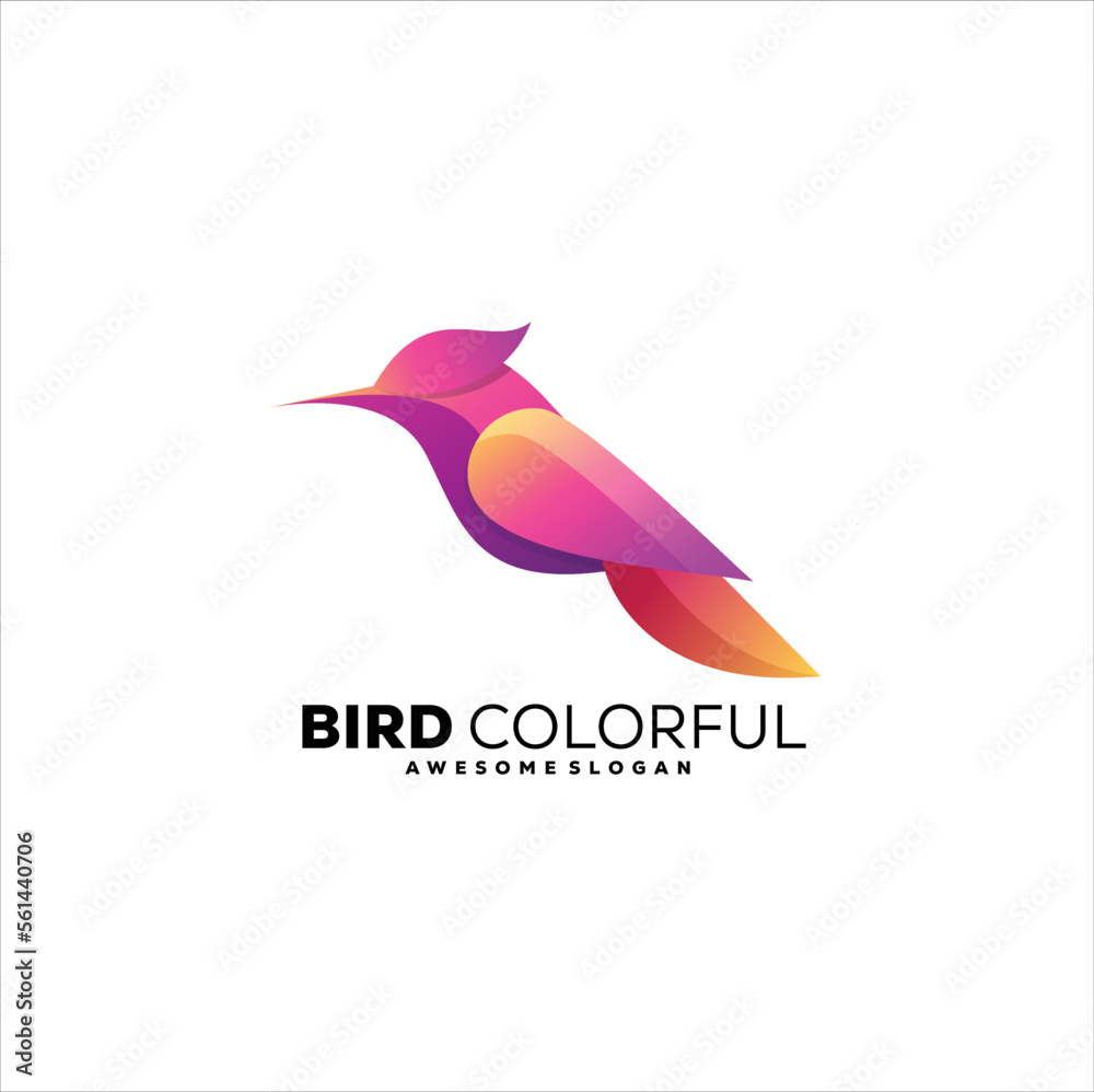 vector logo illustration bird design gradient colorful style