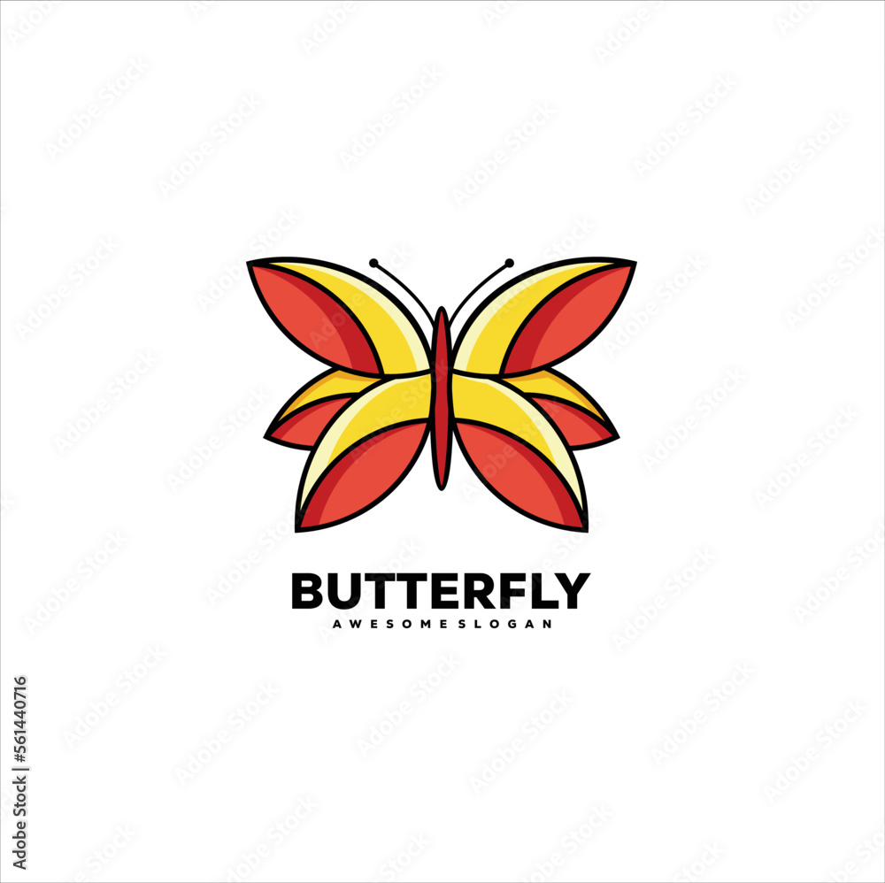 Vector logo illustration butterfly mascot style