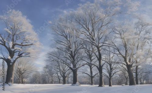冬の雪が降り積もった木々 © Bob