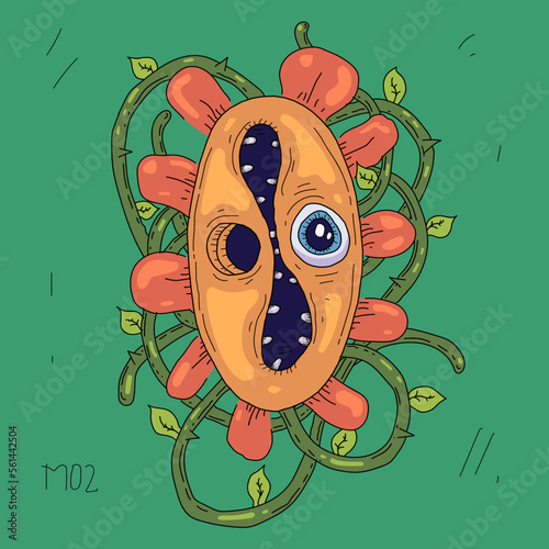 Colorful monster graffiti vector. great for backgrounds, wallpapers and screen printing.
