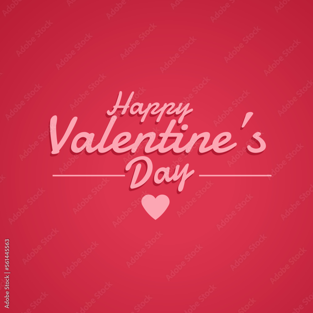 Lettering Happy Valentines Day banner