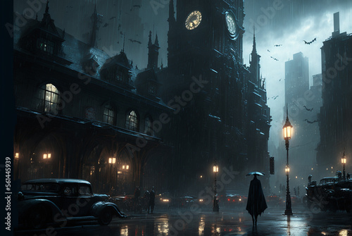 Criminals Rainy Dark Batman Gotham City Digital Art Image photo
