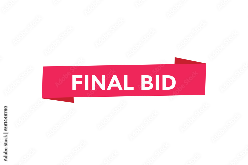 Final bid button web banner templates. Vector Illustration
Final bid button web banner templates. Vector Illustration