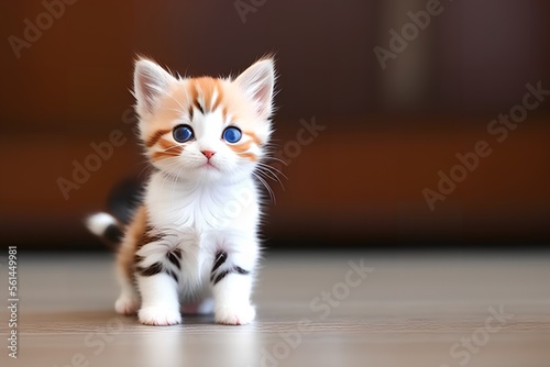 kitten on a wooden floor