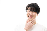 Very user-friendly beauty image of an Asian male Nice smile, space for photocopying available